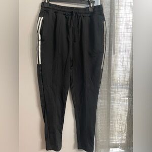 adidas Black Joggers with White Stripes